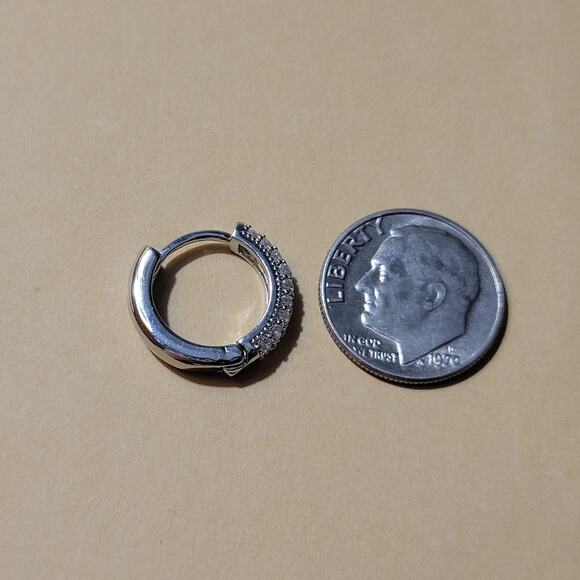 Hoop Zirconia Earrings - Picture 9 of 11